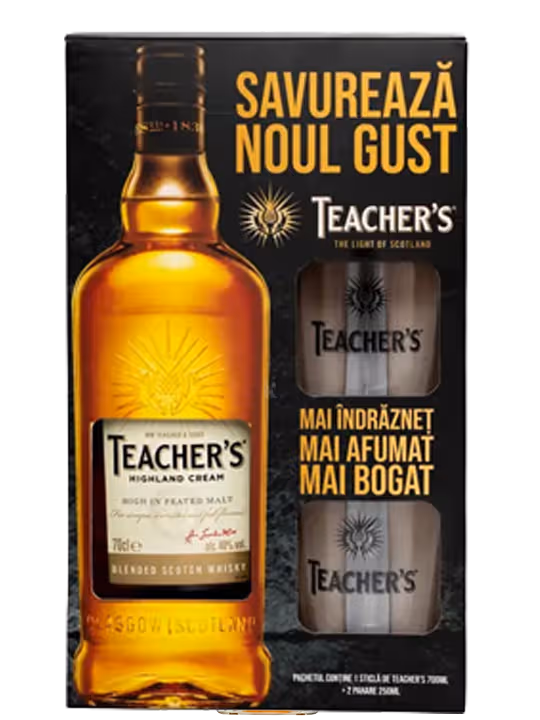 Teacher's Teacher's Highland Cream + 2 pahare